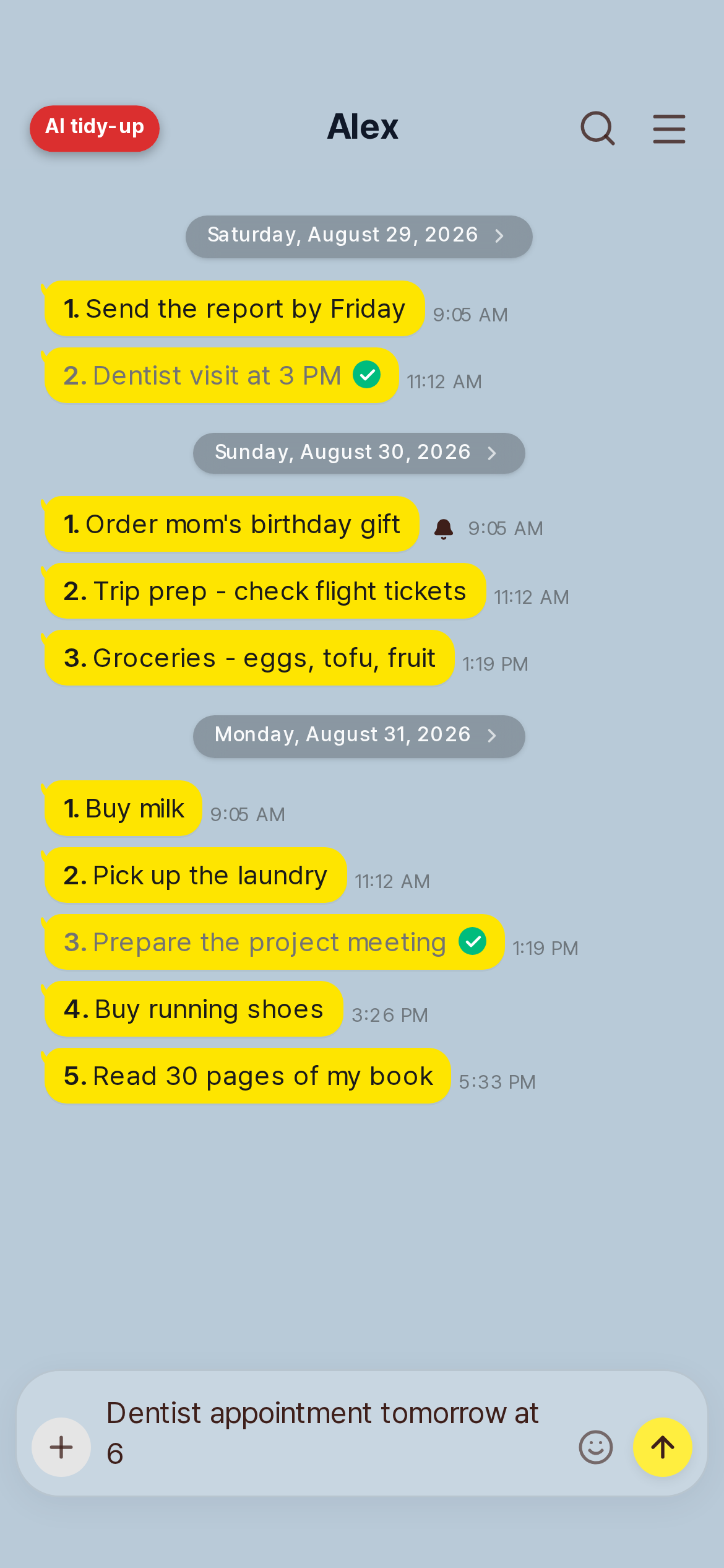 Home — Type a task